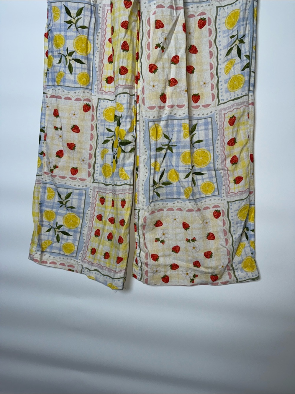 Tuiléa Strawberry Lemon Print Linen Blend Wide‎ Leg Pants Cottagecore 
Medium - Picture 4 of 12
